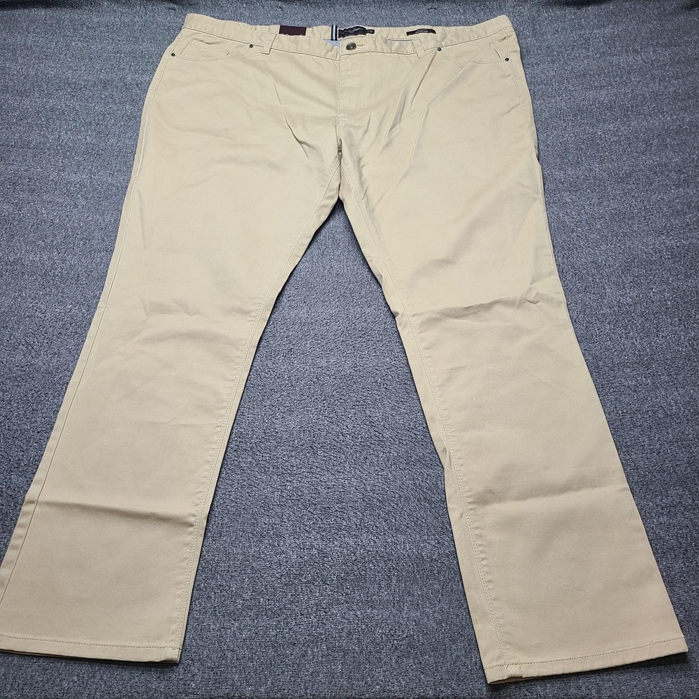 Black Brown 1826 Pants Mens 48x32 Light Tan Tailored Fit Stretch Chino Classic